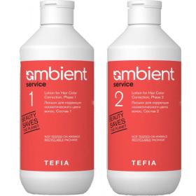 Tefia Набор для коррекции косметического цвета волос, 2 х 500 мл. фото
