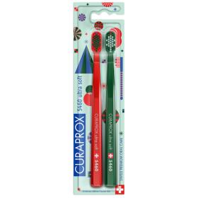 Curaprox Набор ультрамягких зубных щеток Duo Christmas 2025, 2 щетки. фото