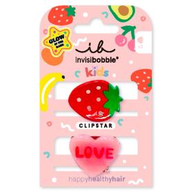 Invisibobble Мини заколки-крабики для волос Glow Kids Frutti Strawberry, 2 шт. фото