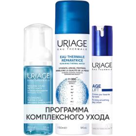 Uriage Программа Age Lift очищение и основной уход мусс 150 мл  термальная вода 150 мл  крем 40 мл. фото