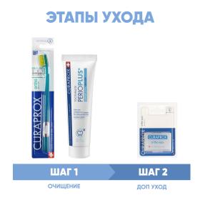 Curaprox Программа Ortho комплексный уход ортодонтическая зубная щетка  зубная паста 75 мл  полоски воска 7 шт. фото