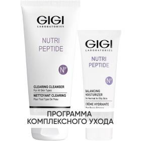 GiGi Программа Nutri-Peptide очищение  основной уход гель 200 мл  крем нормжирн кожа 50 мл. фото