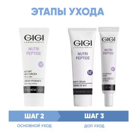GiGi Программа Nutri-Peptide основной  дополнительный уход крем сух кожа 50 мл  крем ночь 50 мл  крем для век 20 мл. фото