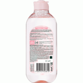 Garnier Мицеллярная розовая вода для снятия макияжа Очищение  Сияние, для тусклой и чувствительной кожи, 400 мл. фото