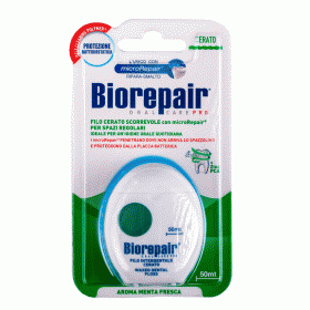 Biorepair Зубная нить с воском комплексная защита Waxed Floss, 50м. фото