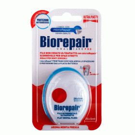 Biorepair Ультраплоская зубная нить без воска для чувст.зубов Ultra-Flat Waxed Floss, 30м. фото