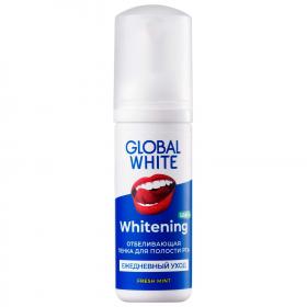 Global White Отбеливающая пенка для полости рта Whitening Foam Oral Care, 50 мл. фото