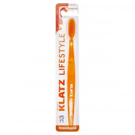 Klatz Щетка зубная для взрослых средняя, цвет оранжевый, 1 шт. фото