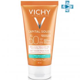 Vichy Солнцезащитная матирующая эмульсия Dry Touch для жирной кожи лица SPF 50, 50 мл. фото