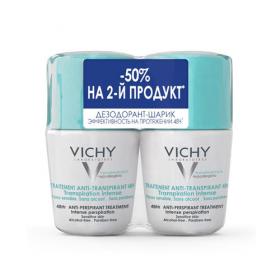 Vichy Дуопак Дезодорант 48 ч против избыточного потоотделения 50 мл х 2 шт.. фото