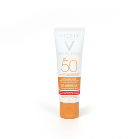 Vichy Cолнцезащитный антивозрастной уход 3 в 1 с антиоксидантами SPF 50, 50 мл. фото