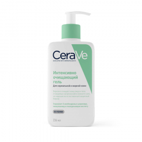 CeraVe Интенсивно очищающий гель для умывания с церамидами для нормальной и жирной кожи лица и тела, 236 мл. фото