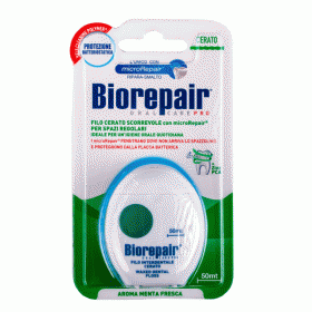 Biorepair Зубная нить с воском комплексная защита Waxed Floss, 50м. фото