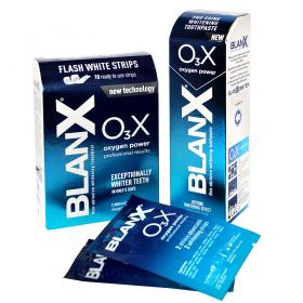Blanx Отбеливающий комплекс BlanX ОзХ Отбеливающая зубная паста BlanX О3Х, 75 мл  Отбеливающие полоски BlanX O3X Сила Кислорода. фото