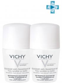 Vichy Комплект Дезодорант-шарик 48 ч для чувствительной кожи  2 шт х 50 мл. фото
