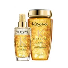Kerastase Комплект Эликсир Ультим шампунь-ванна 250 мл  масло-спрей 100 мл. фото