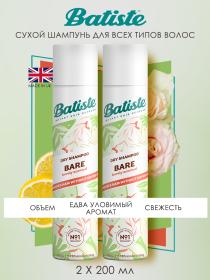 Batiste Сухой шампунь для волос Bare с цветочным ароматом, 2 х 200 мл. фото