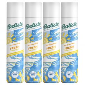 Batiste Сухой шампунь для волос Fresh с ароматом свежести, 4 х 200 мл. фото