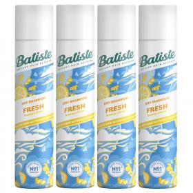 Batiste Сухой шампунь для волос Fresh с ароматом свежести, 4 х 200 мл. фото