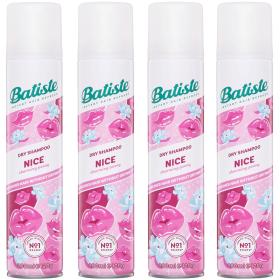 Batiste Сухой шампунь для волос Nice с фруктово-цветочным ароматом, 4 х 200 мл. фото