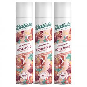 Batiste Сухой шампунь для волос Rose Gold с ароматом розы, 3 х 200 мл. фото