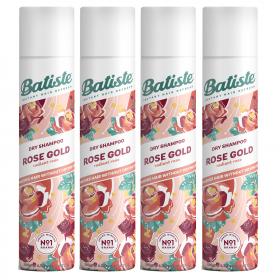 Batiste Сухой шампунь для волос Rose Gold с ароматом розы, 4 х 200 мл. фото