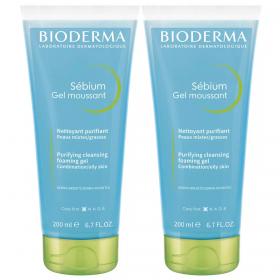 Bioderma Набор Очищающий гель для жирной и проблемной кожи, без помпы, 2х200 мл. фото