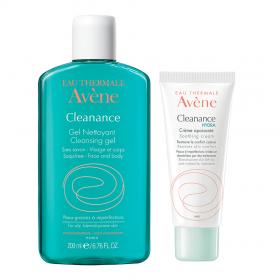 Avene Комплект Клинанс Гидра Успокаивающий крем, 40млОчищающий гель, 200мл. фото