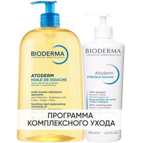 Bioderma Программа Atoderm очищение и основной уход масло для душа 1 л  бальзам Intensive 500 мл. фото