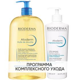 Bioderma Программа Atoderm очищение и основной уход масло для душа 1 л  бальзам Intensive 500 мл. фото