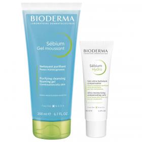 Bioderma Набор крем Hydra 40мл  очищающий гель без помпы, 200 мл. фото