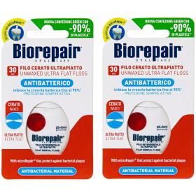 Biorepair Набор Ультраплоская зубная нить с воском для чувст.зубов Ultra-Flat Waxed Floss, 30м2 штуки. фото