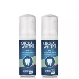 Global White Набор Реминерализующая пенка для полости рта, 2 х 50 мл. фото
