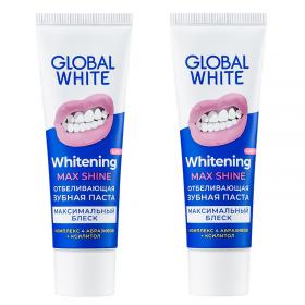 Global White Набор Зубная паста Whitening Max Shine Отбеливающая 30 мл2 штуки. фото