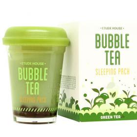 Etude House Маска ночная для лица с экстрактом зеленого чая Bubble Tea Sleeping Pack Green Tea, 100 г. фото