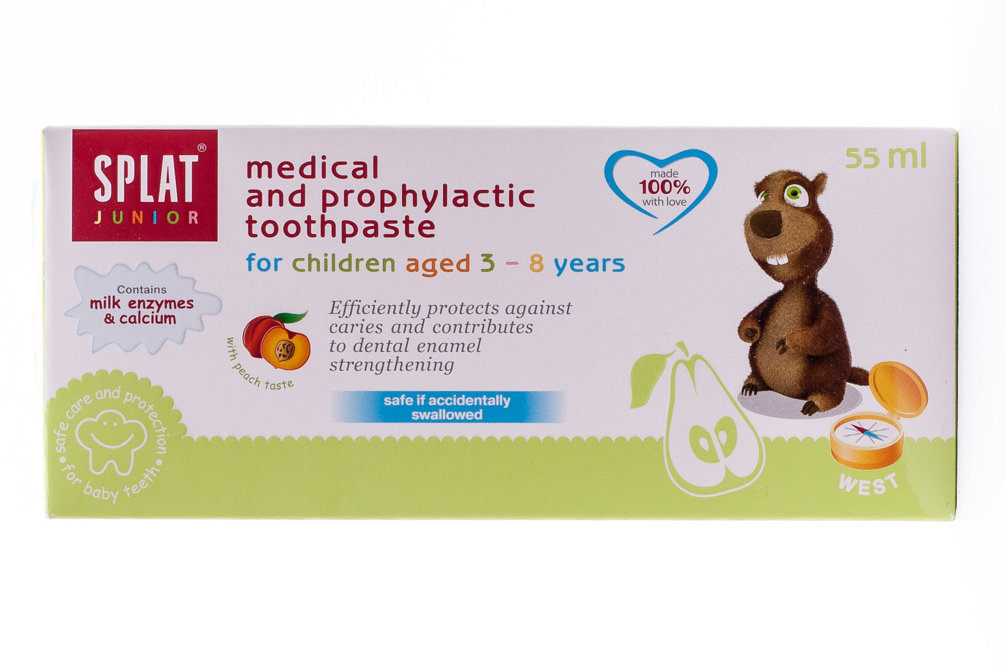 Сплат Лечебно-профилактическая зубная паста  Запад Джуниор для детей от 3 до 8 лет 55 мл (Splat, Junior) фото 1