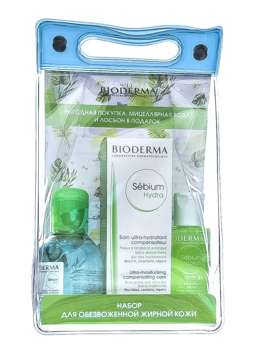 Биодерма Набор Себиум: Крем Гидра 40 мл +  Н2О Очищающая мицеллярная вода 100 мл + Лосьон 50 мл (Bioderma, Sebium) фото 4