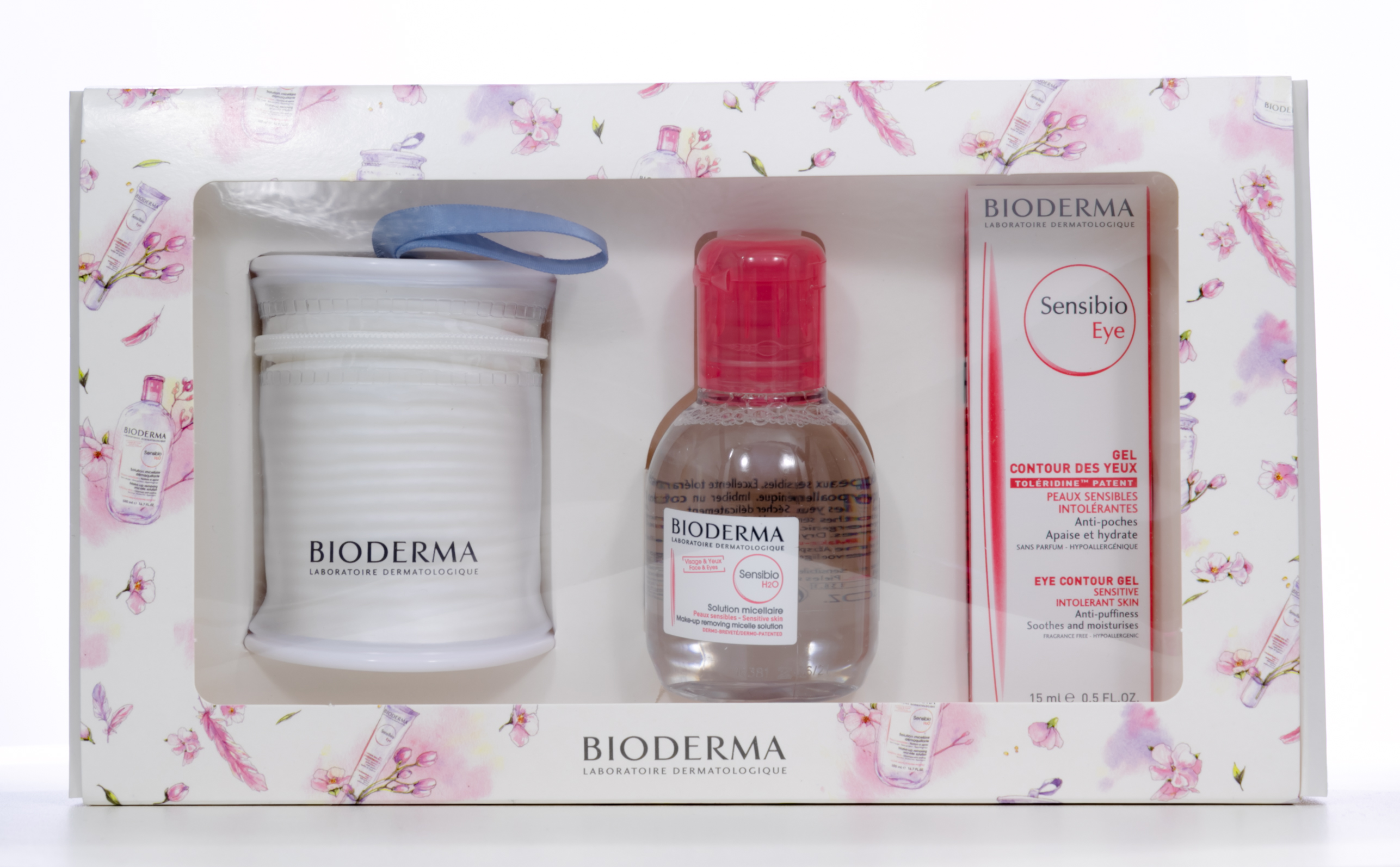 Биодерма Набор Сенсибио: Гель для глаз + мицеллярная вода, 100 мл + ватные диски (Bioderma, Sensibio) фото 1