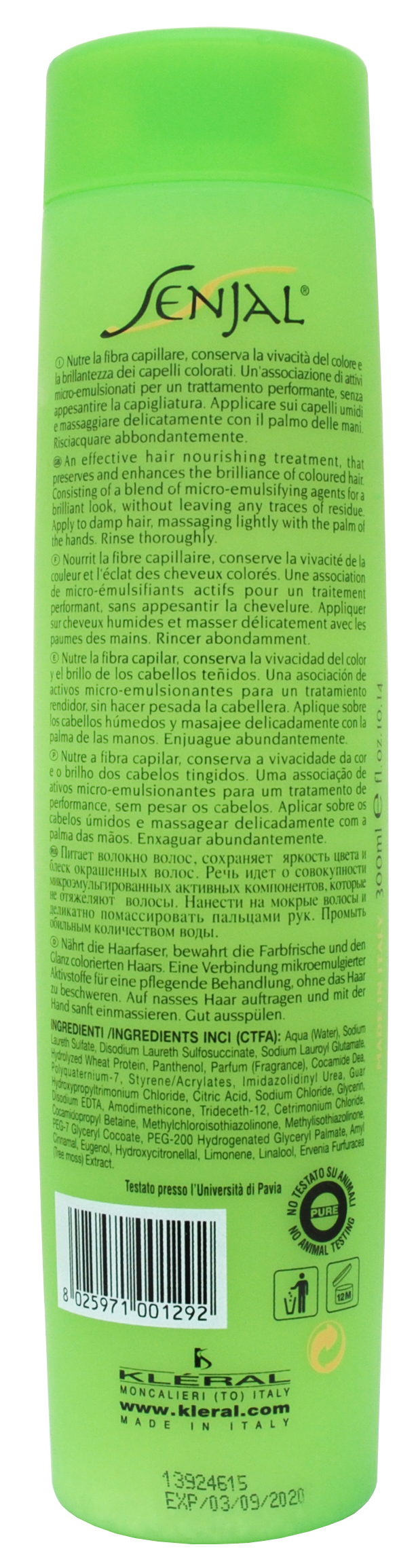 Клерал Систем Шампунь восстанавливающий для окрашенных волос Shampoo Ravviv Color, 300 мл (Kleral System, Senjal) фото 1