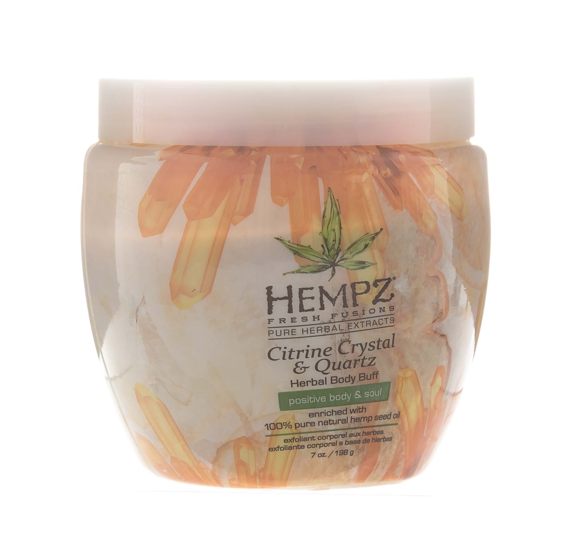 Хемпз Скраб для тела с мерцающим эффектом Citrine Crystal & Quartz Herbal Body Buff, 198 г (Hempz, Желтый кварц) фото 1