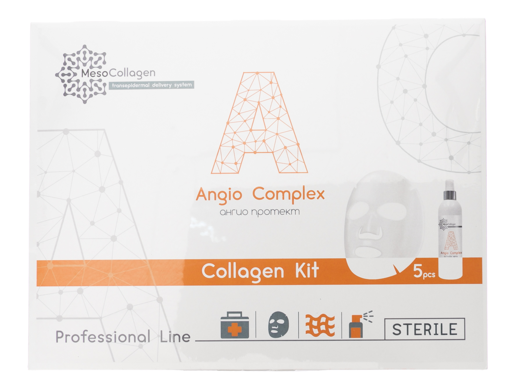 Мезо Коллаген Набор Angio Complex(аппликаторы для лица, 5 шт + спрей, 150 мл) (Meso collagen, Collagen Kit) фото 0