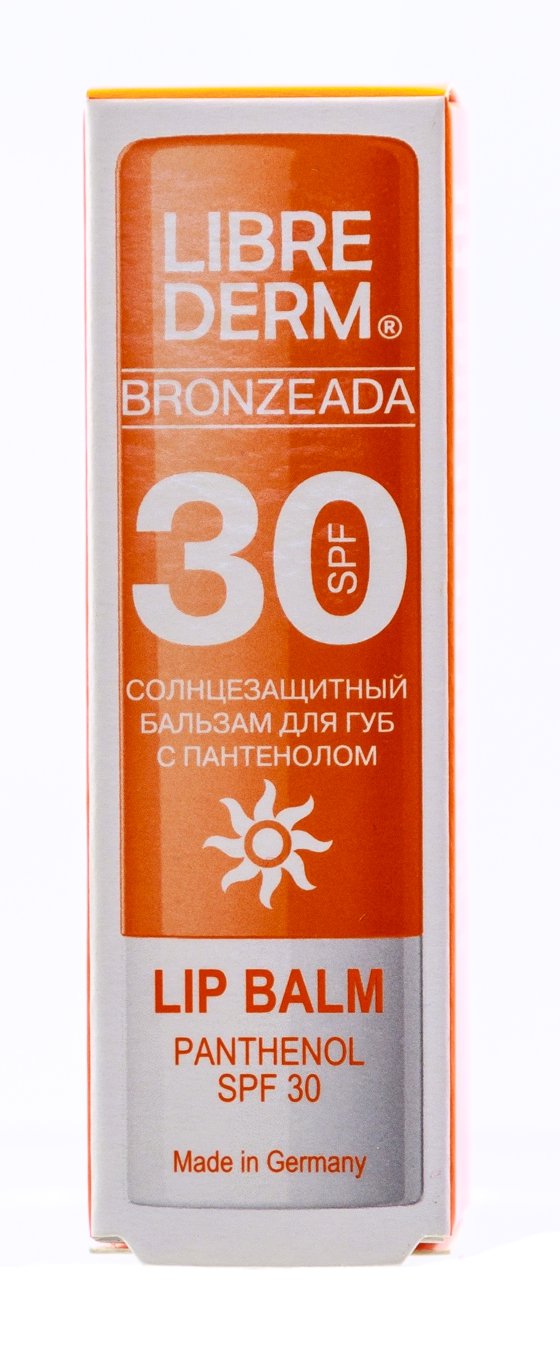 Либридерм Бальзам для губ с пантенолом солнцезащитный SPF 30 4 г (Librederm, Bronzeada) фото 2