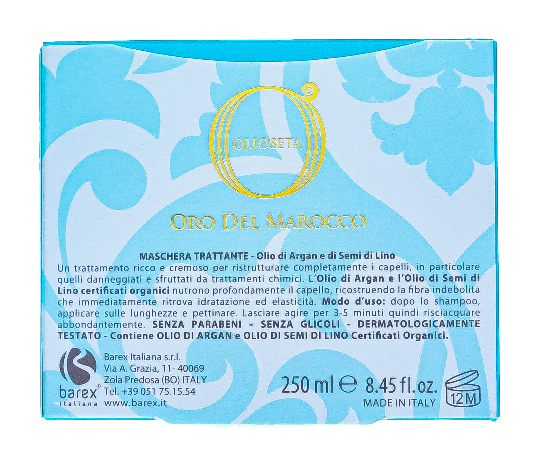 Барекс Маска с маслом арганы Золото Марокко 250 мл (Barex, Olioseta Oro del Marocco) фото 7