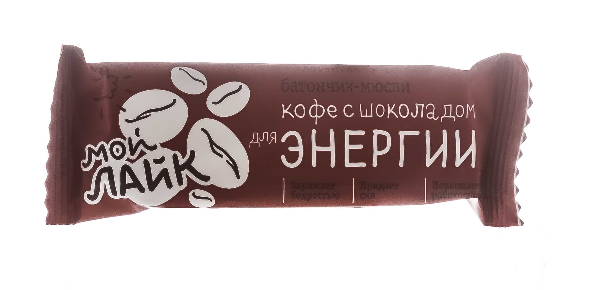 Леовит Батончик Кофе с шоколадом для энергии. Упаковка 25 г (Леовит, My Like) фото 1