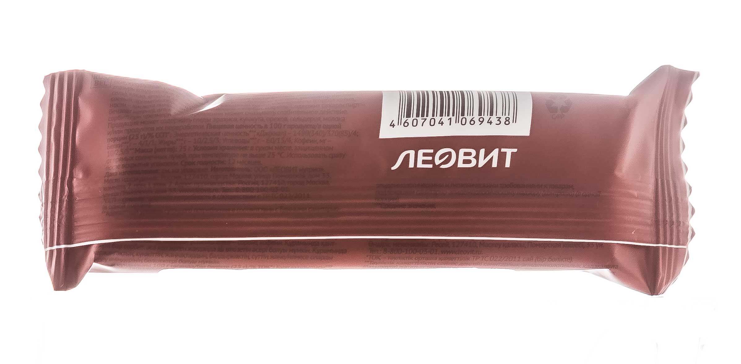 Леовит Батончик Кофе с шоколадом для энергии. Упаковка 25 г (Леовит, My Like) фото 2