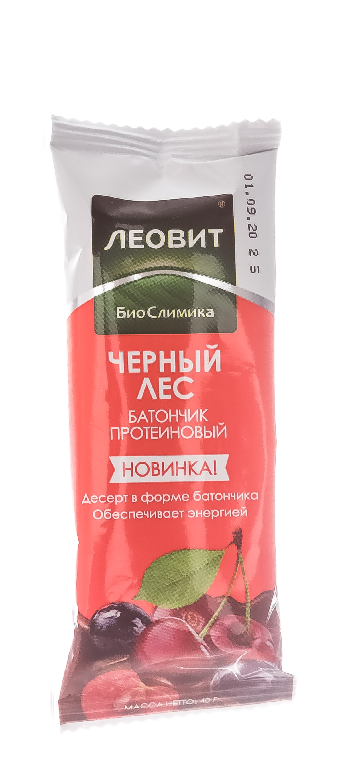 Леовит Батончик протеиновый Черный лес. Упаковка 40 г (Леовит, Худеем за неделю) фото 1