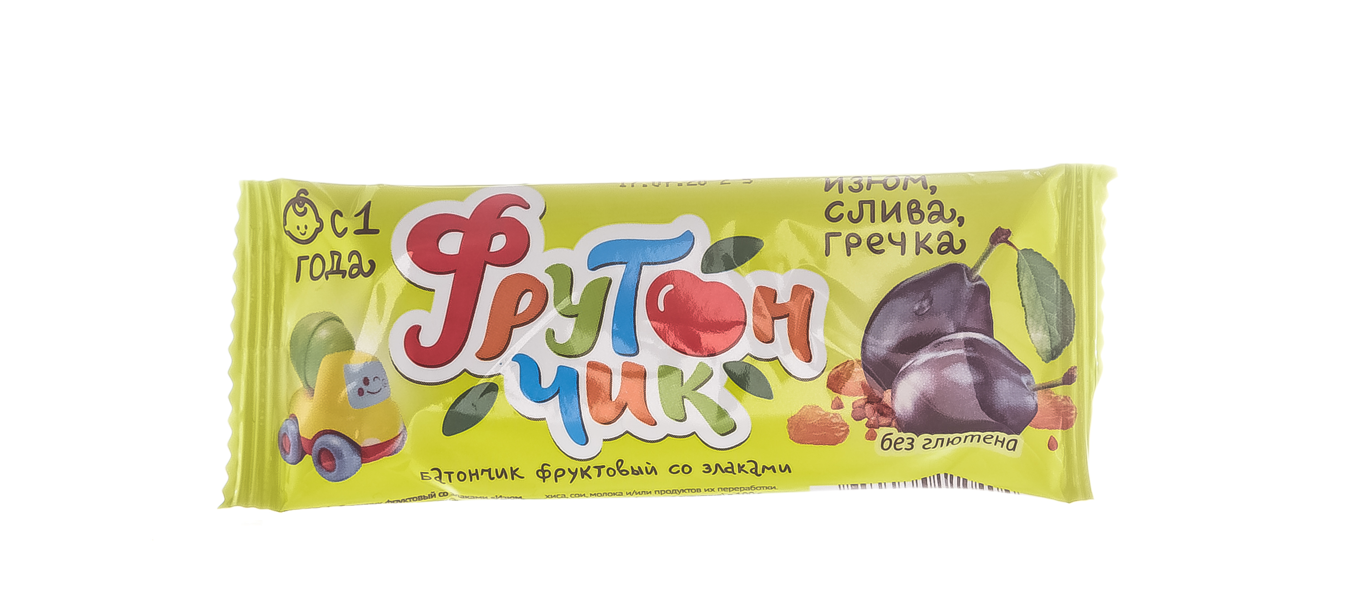 Леовит Батончик фруктовый со злаками Изюм, слива, гречка. Упаковка 20 г (Леовит, Фрутончик) фото 1