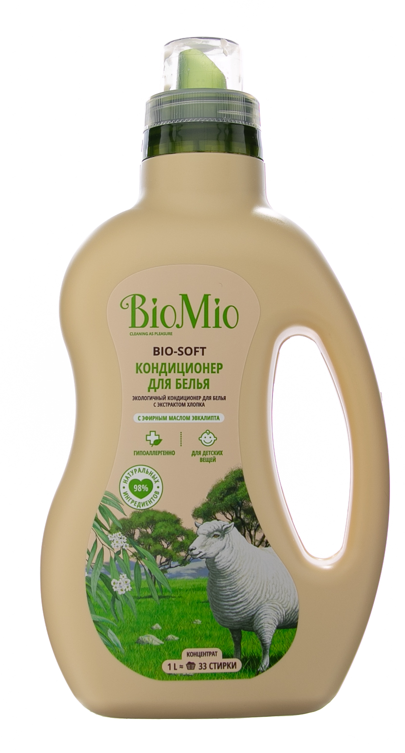 БиоМио Кондиционер для белья с эфирным маслом Эвкалипта 1000 мл (BioMio, Стирка) фото 4