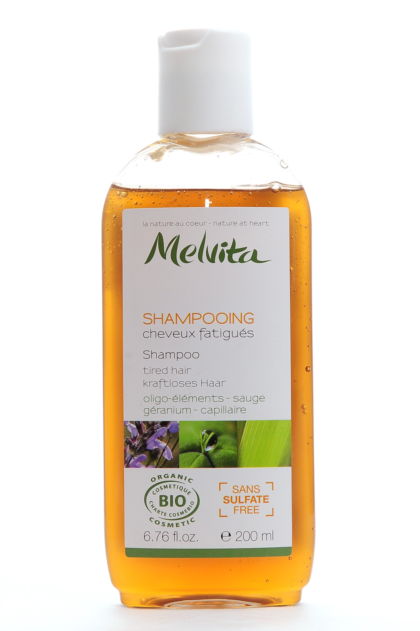 Мелвита Шампунь для уставших и ослабленных волос, уход за потускневшими и тонкими волосами, 200 мл (Melvita, Уход за волосами) фото 1