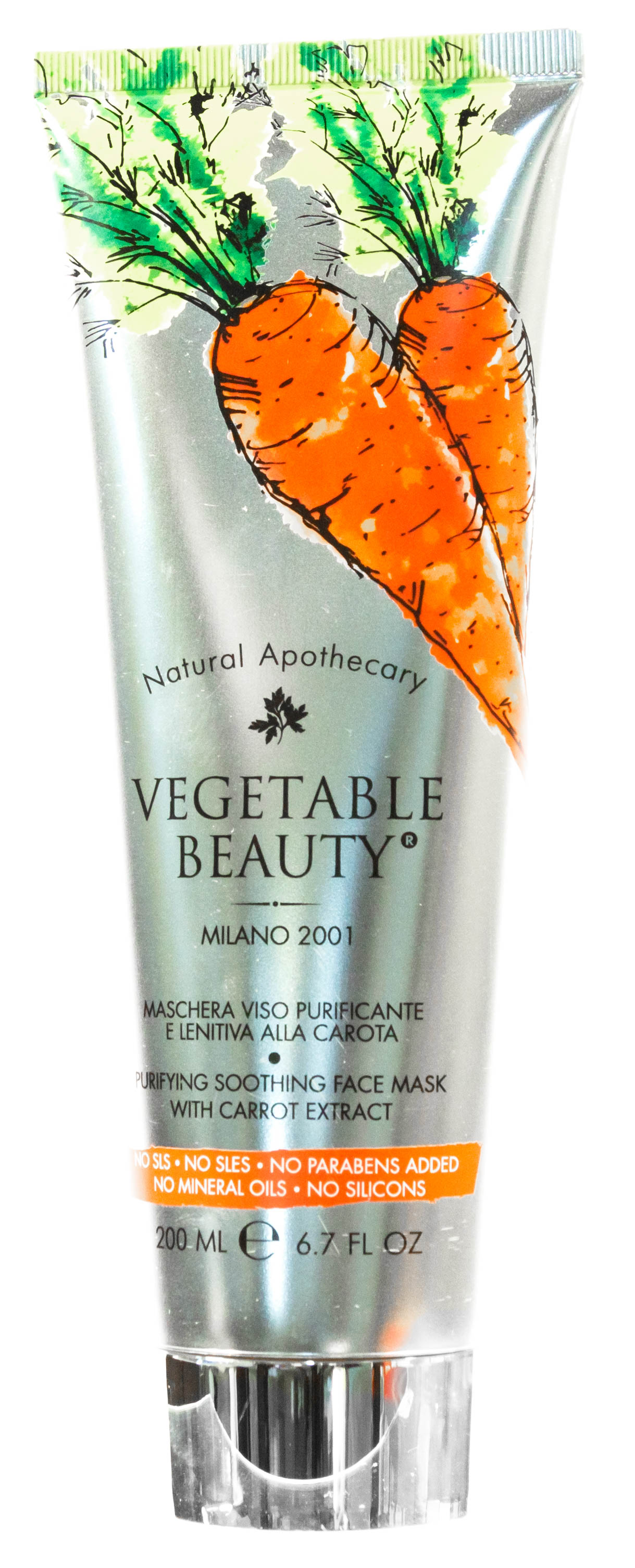 Веджетебл Бьюти Маска для лица очищающая успокаивающая с экстрактом моркови, 200 мл (Vegetable Beauty, Vegetable beauty) фото 1